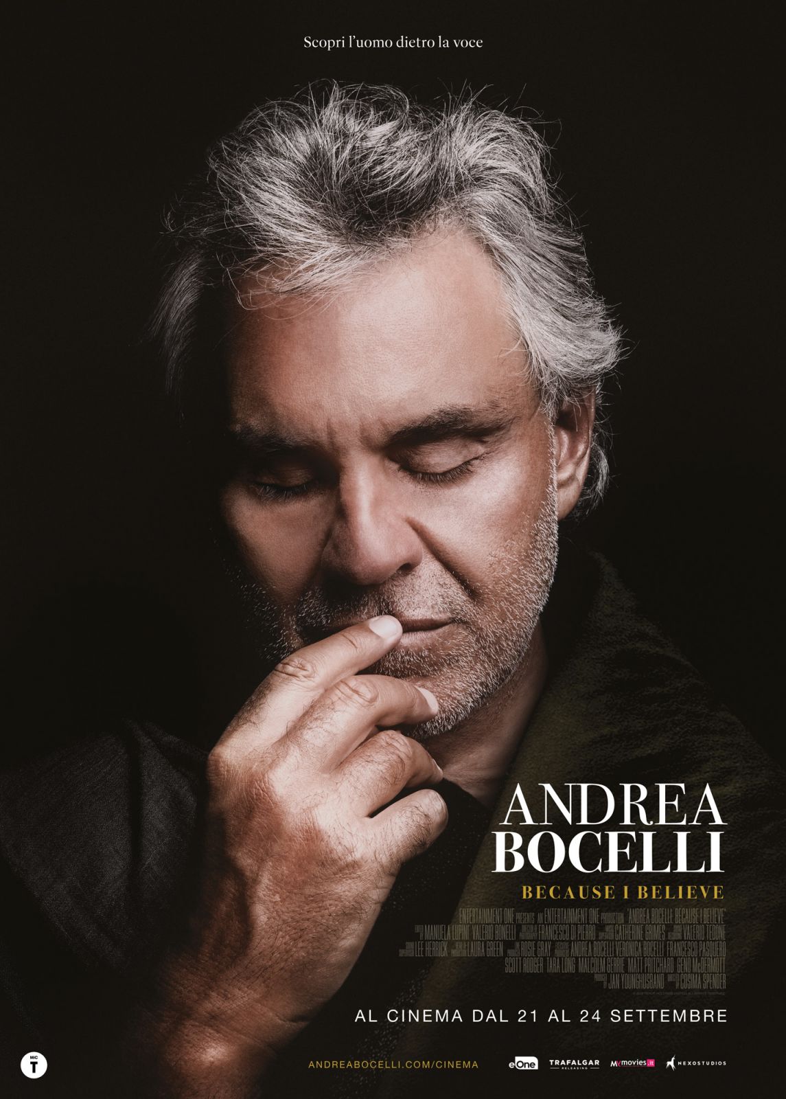 ANDREA BOCELLI. BECAUSE I BELIEVE - Evento dal 21 al 24 Settembre - Cinema Firenze Il Portico